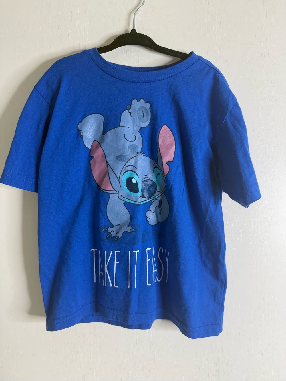 Kids Disney Stitch Take it Easy Short Sleeve TShirt Blue Lilo & Stitch Small